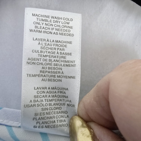 Avon Women Cover up Swim Blue Tropical Print Blouse Sheer Sleeve trim airy - Picture 6 of 6